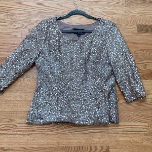 Alex evenings gold sequin blouse